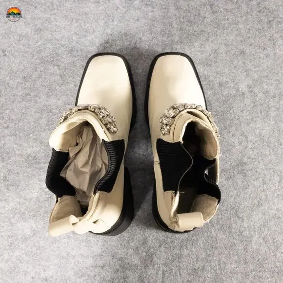 Karl Lagerfeld Cavin Paris Fashion Chelsea Boot White Leather Women's Size 11M - Picture 6 of 14